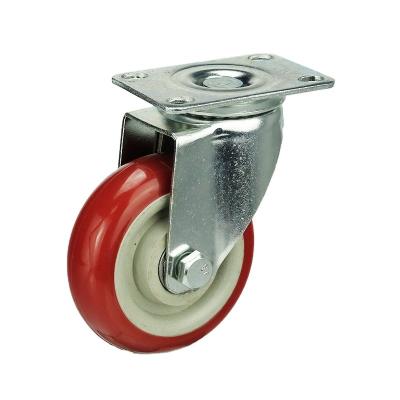 China swivel & Wholeselling Rigid Durable Red Zinc Plate Double Ball Bearing PVC Material 125 Mm 5 Inch Wheel Caster Swivel for sale