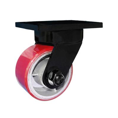 China swivel & Rigid Load Capacity Can Be Customized Up To 30 Ton PU Core Iron Casters Polyurethane Super Heavy Duty Caster Wheel for sale