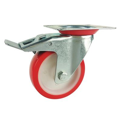 China swivel & Hot Selling High Quality Rigid PP Orange PU Core Industrial Caster And Wheel 85 100 125 Mm Diameter for sale