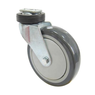 China Huarui Wholesale Rigid 150kg 4 Tpr/pu Supermarket Shopping Cart Wheel Medium Duty Caster for sale