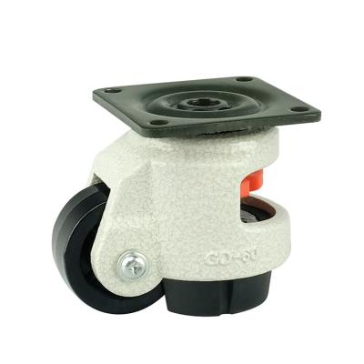 China swivel & I016-060F/S Casters Workbench machine caster steel plate swivel rigid premium retractable leveling lifting casters for sale