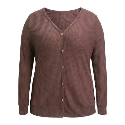 China Breathable Plus Size Womens Long Sleeve T Shirt With Button for sale