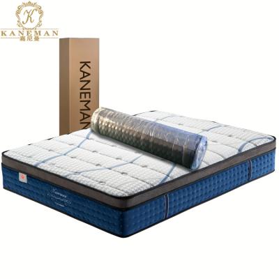 China Hypoallergenic Cozy Bedroom Furniture Queen Kaneman Pocket Coil Spring Bed Mattress Roll Packing Compressed Mattress for sale