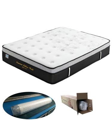 China Sleepwell Colchones Hypoallergenic Luxury Queen Latex Pocket Coil Bed Mattress Roll In Box for sale