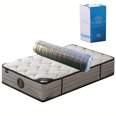 China 8 inch promotion sales cheap price bonnell spring mattress vacuum massage tight top roll in carton box for sale