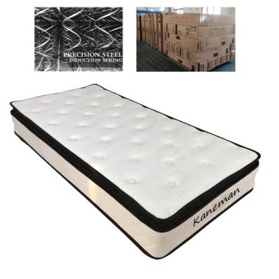 China Hypoallergenic most popular 10inch colchon compress vacuum roll up pu foam bonnell coil bed base in box for sale