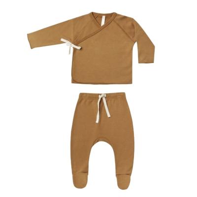 China Spring Breathable Adorable Baby Unisex Wrap Top and Panty Set for sale