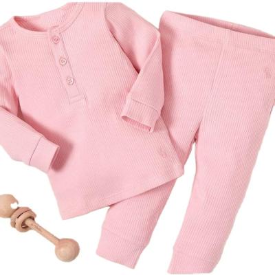 China Pink Spandex / Cotton Spandex / Casual Cotton Kids Clothes Girl Outfit Set for sale