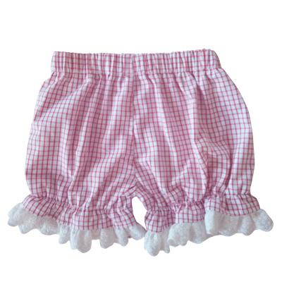 China Baby girls stripe ruffle summer pants&shorts toddler breathable triple cotton hot sale shorts for sale