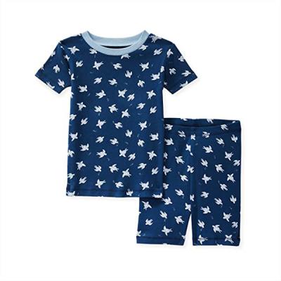 China Solid Color Summer Anti Shrink Pajamas Suits Short Sleeve Baby Pajamas Set for sale