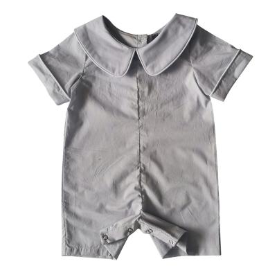 China Spandex/Wholesale Cotton Spandex/Newborn Cotton Baby Clothes Romper Infant Baby Shorts Summer Collar Turn-Down Unisex Jumpsuit for sale