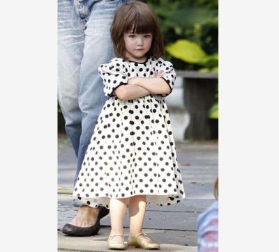 China Washable Polka Dots Girls Party Dresses European Summer Toddler Kids Kids Boutique Washable Dress for sale