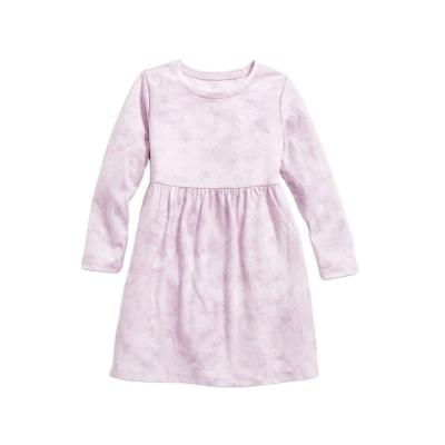 China Girls Stylish Breathable Breathable Autumn Tie Dye Purple Toddler Dress for sale