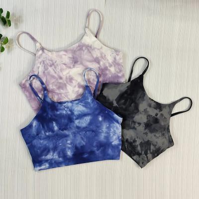 China 2022 Breathable High Quality Yoga Bra High Impact Wholesale Tie Dye Sports Bras Custom for sale