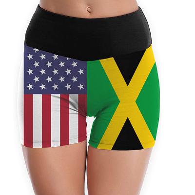 China Logo Jamaica Sweatshirt High Waist Custom Breathable Shorts Workout And Cropped Pants For Women for sale