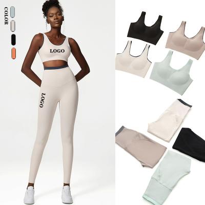 China Private Label Breathable Yoga Equipment Women Sets Two-Piece Set Gym Sports Bra Set Yoga Women Fitness Leggings 2-Piece for sale