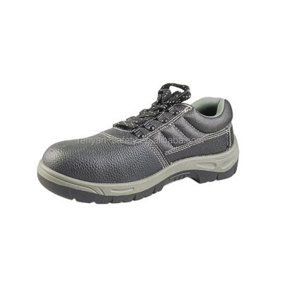 China Men Industrial Safety Shoes Low Ankle PU Anti Slip Oil Resistant Black Leather Steel Toe Bangladesh for sale