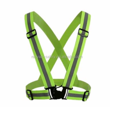 China Reflective Green Color Strap Safety Vest Fluorescent Reflective Elastic Belt For Outdoor Running Safety for sale