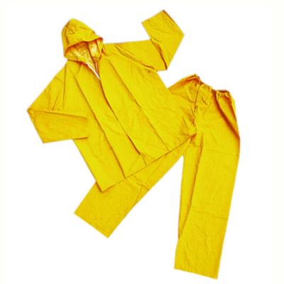 China yellow waterproof elasticity 2pc pants rain suit PVC breathable rain wear 2pc elasticity pants rain suit for men for sale