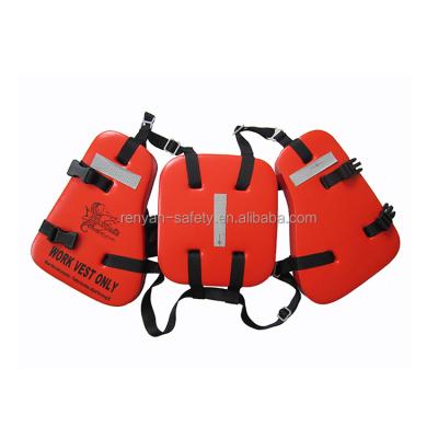 China PVC Foam Red Three Piece Work Vest Life Jacket With Reflective Strip For Oil Rig RY-WS003 for sale