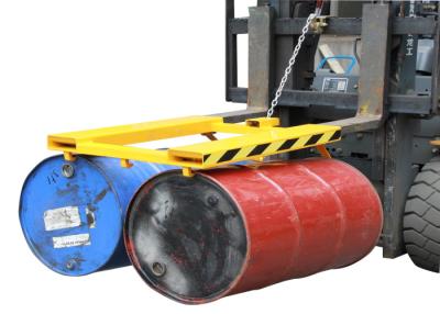 China Horizontal Double Drum Grabber Forklift Attachment 900KG Load Capacity Forklift Drum Lifter for sale