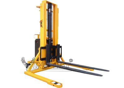 China 1T to 2T Capacity Semi - Electric Stacker Lifting Equipment With Wide Straddle for sale