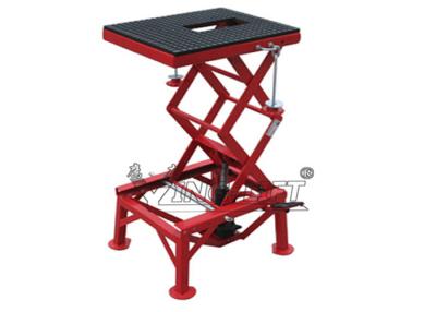 China Motorcycle Scissor Lifting Table Equipment With Double Hook Foot Releasing for sale