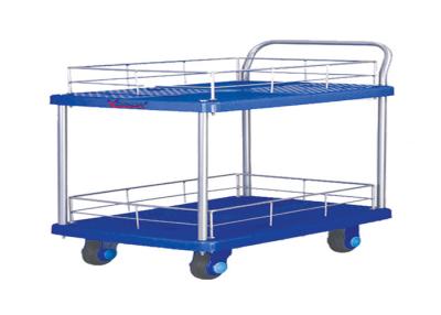 China PP Deck Rolling Platform Cart  With Noiseless Castor , Double Layer Trolley for sale