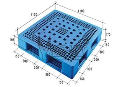 China Euro Norm die tweemaal Vormt Plastic Pallet voor Planken 1100L*1100W*170H lassen Te koop