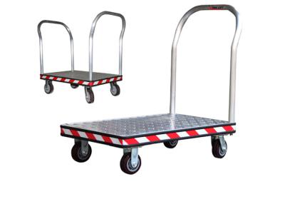 China Aluminum Anti - skidding Board Hand Truck cart with Two Swivels / Rigid Casters for sale