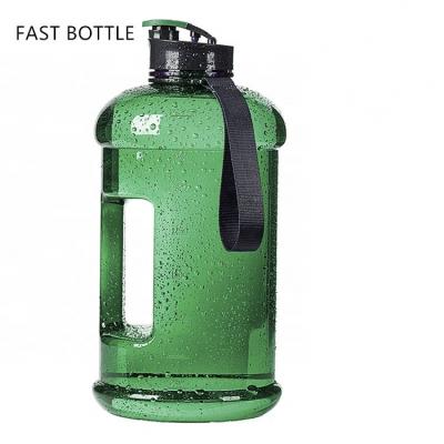 China Large WaterJug Custom Sustainable LOGO Wide Mouth 2.2L PETG Water Bottle BPA Free Sports Gym Plastic Water Bottle With Handle for sale