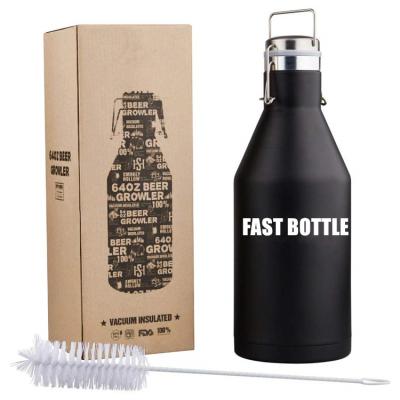 China 64oz Business Bottle Leakproof Thermal Double Wall Stainless Steel Flask 64ounce Vacuum Insulated Beer Shaker for sale