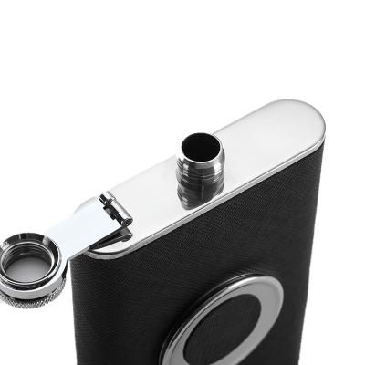 China BPA Free Matte Black 2 Ounce 8 Ounce Stainless Steel Hip Flask Shot Glass Flask Built-in Collapsible Shot Glass Funnel Hip Flasks Leak-Proof Flasks For Liquor for sale