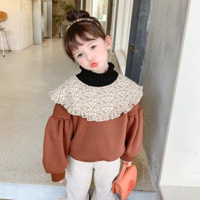 China Anti-pilling hoodies Autumn Loose Cotton Long Sleeve hot sales baby knitted kids girls pullover tops for sale