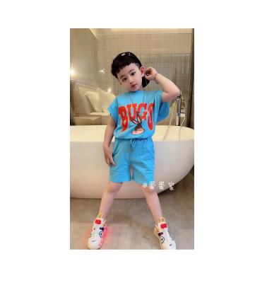 China The two-piece short-sleeved two-piece suit of the summer boys' clothing new baby children's suit polyester/cotton baby boy for sale