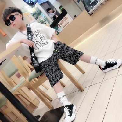 China Hot Selling Polyester/Cotton Kid Boy Sportswear Cotton Clothing Sets Boys Bowboy Kids T-shirt And Pant Suits for sale