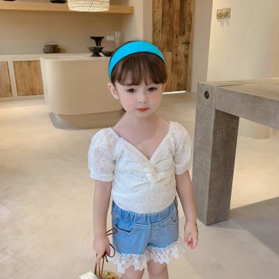 China High Quality Breathable Kids Hollowed-out Stylish T-shirt Girls T-Shirt for sale