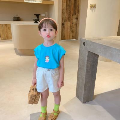 China 2021 High Quality Cute Children Clothing Cartoon T-shirts Summer Hollowed-out T-shirt Anti-shrink for sale