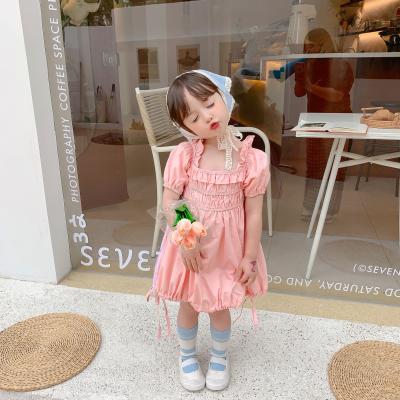 China Anti-static 2021 Summer Kids Flower Fashion Vintage 100%cotton Floral Kids Babies Dresses for sale