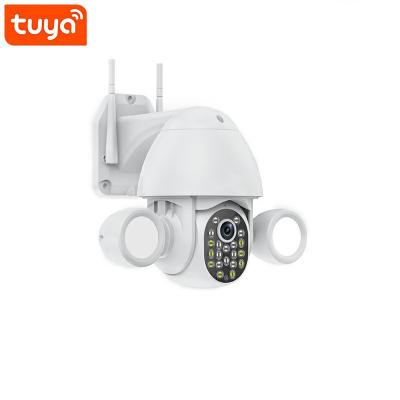 China Tuya PAN-TILT 1080P HD Wifi Flood Lights Cam Security CCTV Wireless Smart Auto IP Outdoor Network Camera for sale