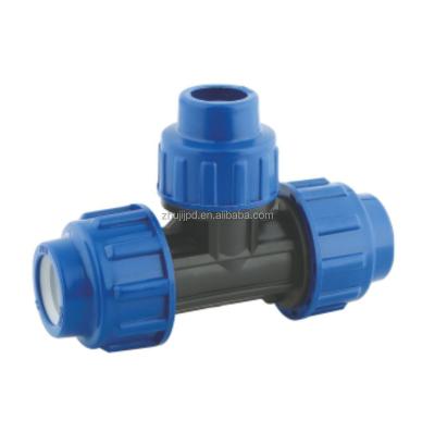 China Hot& High cold water pipe connection HDPE super quality plumbing pipe fittings material pe reducing tee 32mm*25mm for sale