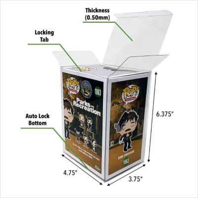 China Recyclable Clear Funko Pop Folding POP Packing PET Plastic Auto-lock Protector Box for sale