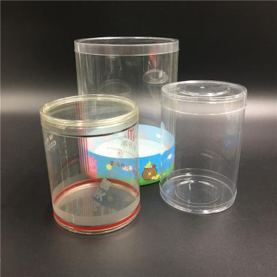 China Recyclable Custom Transparent Round PVC Clear Packaging Plastic Cylinder Box With Lids for sale