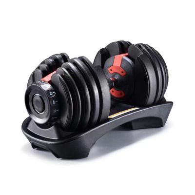 China Wholesale Dropshipping Plated Dumbbell 552 Smart Adjustable Dumbbells 24kg Fitness Equipment 52.5lb Dumbbells for sale