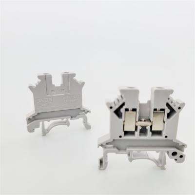 China ConnectionTerminal block size quality in wiring D/2.5 UK screw din rail terminal block terminal cover plate JNBN for sale