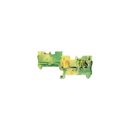 China Push In Terminal Block Secured ConnectionTerminal High Quality Accessories Single Spring Connector Green Terminal Block PE Ground Earth for sale