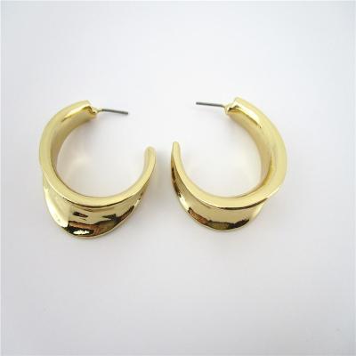 China Hip Hop Earings Women Jewelry Gold Plated Hip Hop Circle Earring for sale