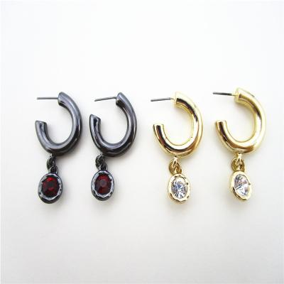 China CLASSIC Stud Earrings For Women Circle With Charm Pendant for sale