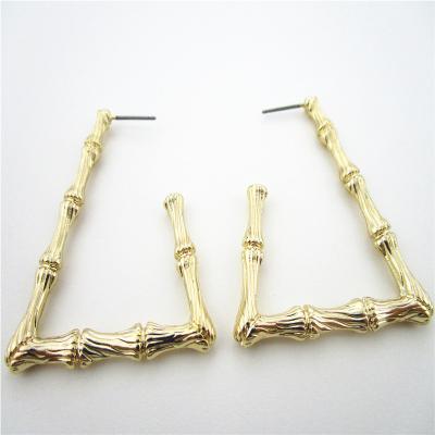 China FASHIONABLE Gold Plated Geometric Circle Of Bamboo Earring for sale