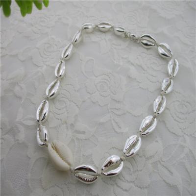 China TRENDY Metal Cowire Shell Necklace Summer Beach Jewelry for sale